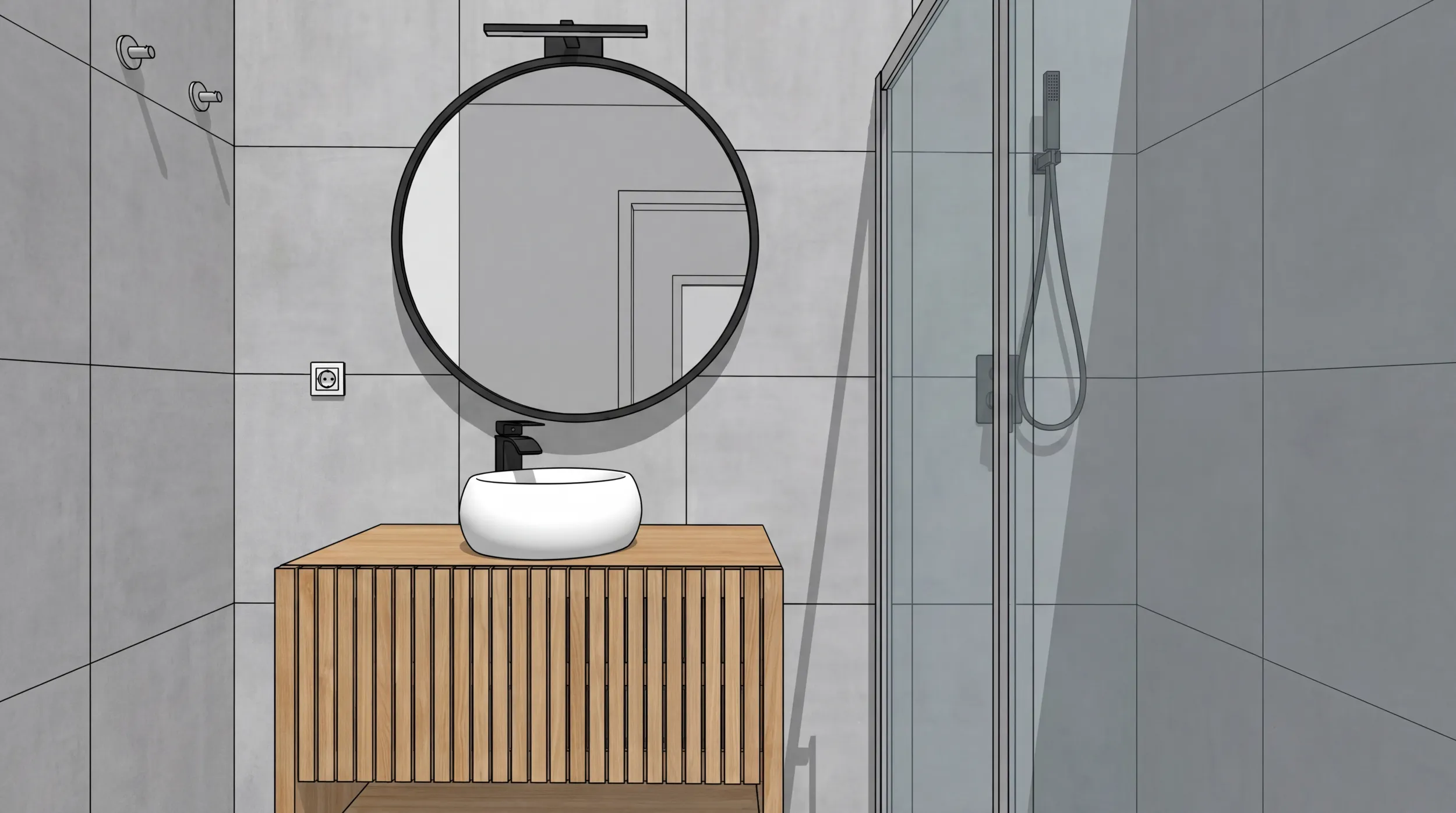 La Sala &mdash; renderização da casa de banho, desenhada antes da obra