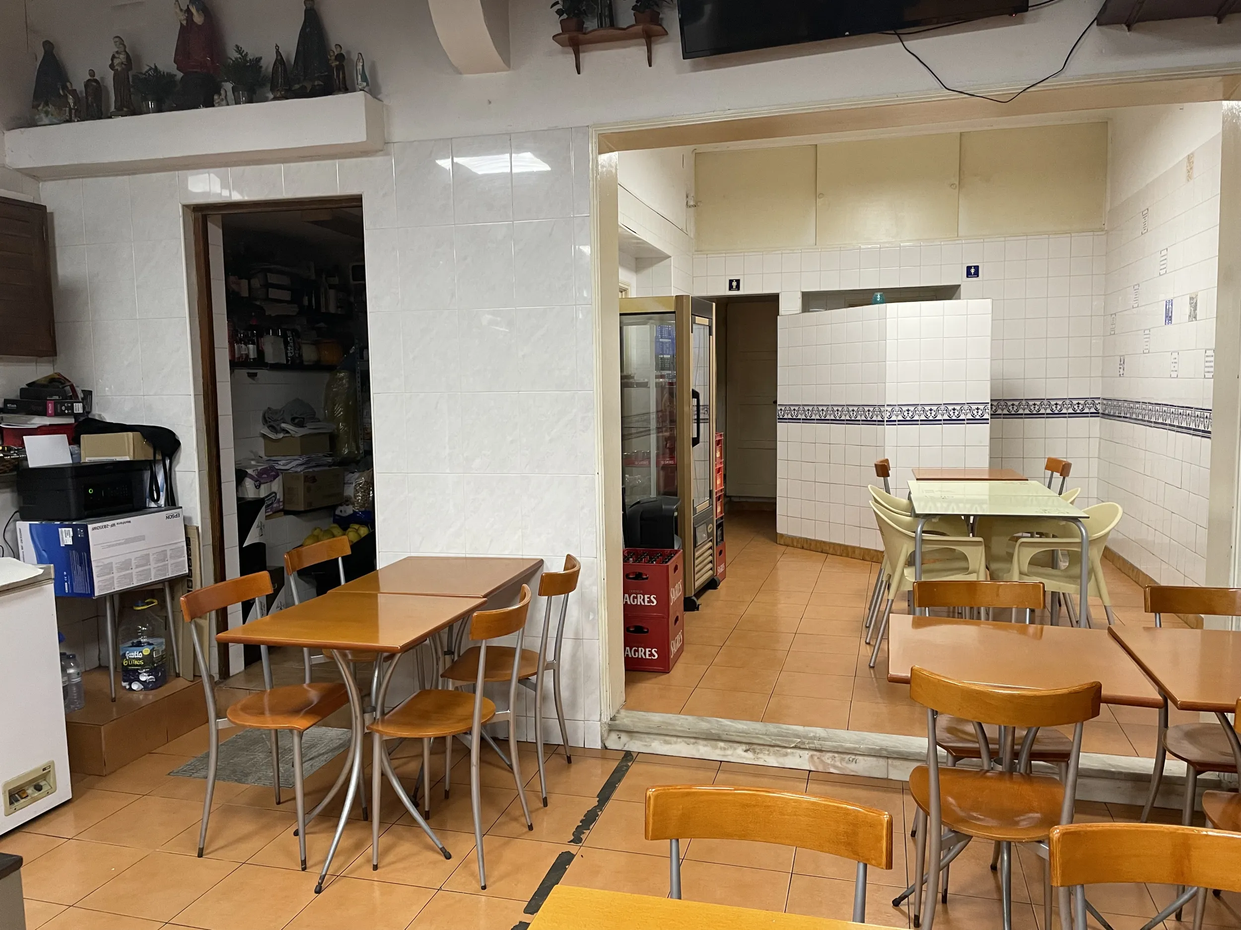 The Tasca before &mdash; original bathroom, dated fixtures