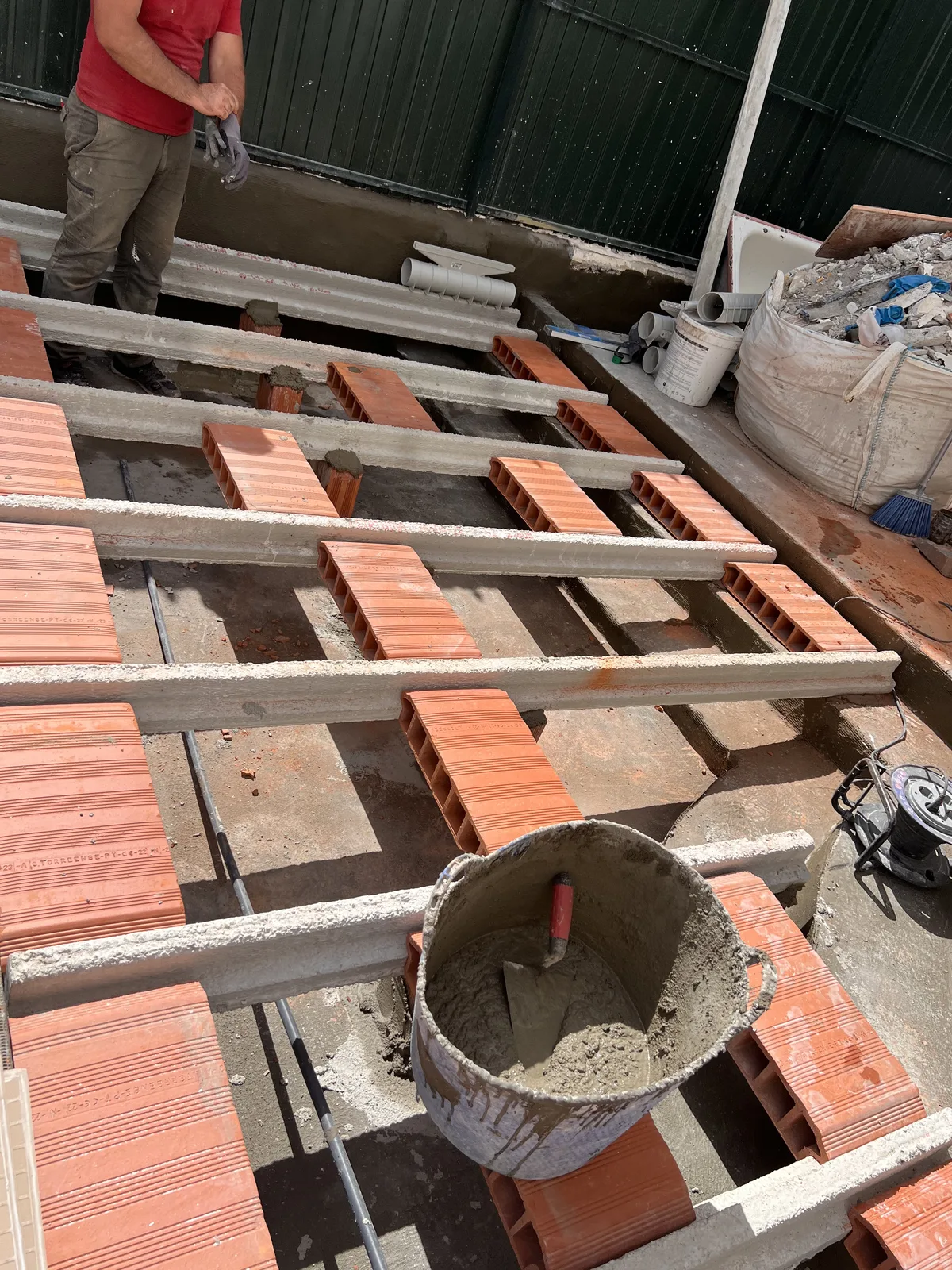 Rosa during &mdash; the new terrace structure raised to the apartment level