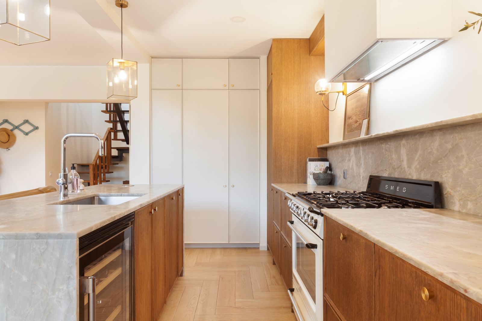 Living room with leather armchairs