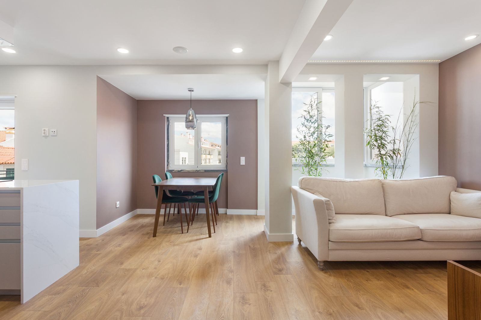 Open plan living and dining room